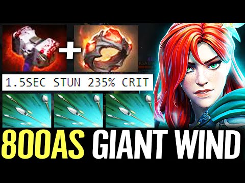 🔥 800AS Basher + Giant Ring Windranger — 60% Scale 1.5SEC Stun + 235% CRIT 1ULT 1KILL Dota 2 Pro