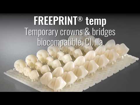 Freeprint® temp – 3D printing of highend crowns & bridges with biocompatible DETAX 3D resin