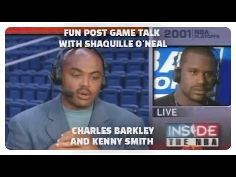 Entertaining! Post Game Talk Charles Barkley and Kenny Smith With Shaquille O'Neal NBA Playoff 2001
