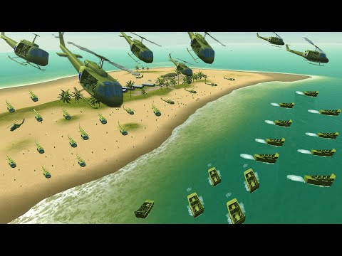 Green Army Men HELICOPTER Island INVASION! - Ravenfield: Battle Simulator