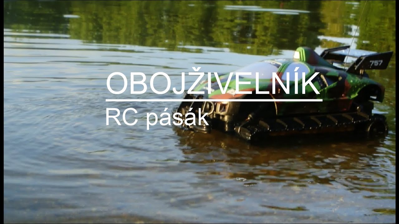 RC obojživelné pásové vozidlo, strieborná