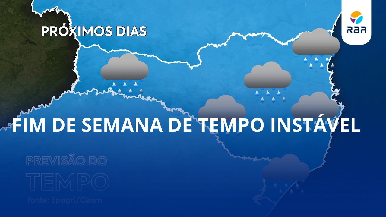 Neste sábado, a atuação da baixa pressão continental continua favorecendo o transporte de umidade para a região sul.