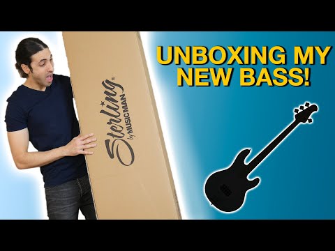 2022 Sterling Ray34 Stingray Bass, Blue Sparkle image 9
