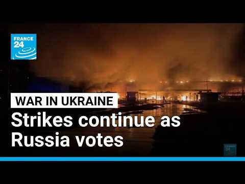 Ukraine strikes continue as polling stations open in Russia