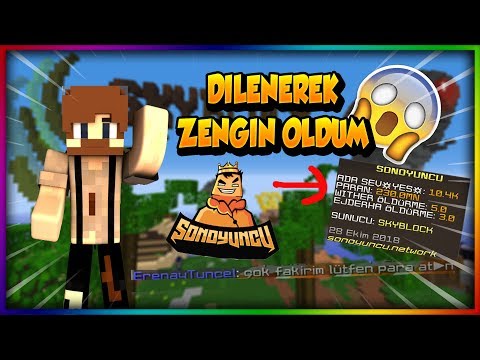 DİLENEREK ZENGİN OLDUM !! SONOYUNCU SKYBLOCK