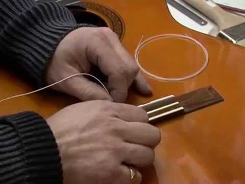 Stringing nylon acoustic guitars