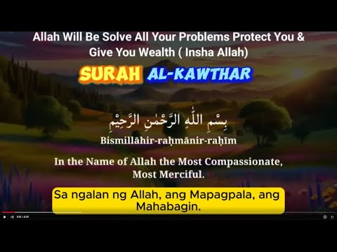 Master Arabic Pronunciation: A Beginner's Guide Surah Al-Kawthar English Translate Filipino text