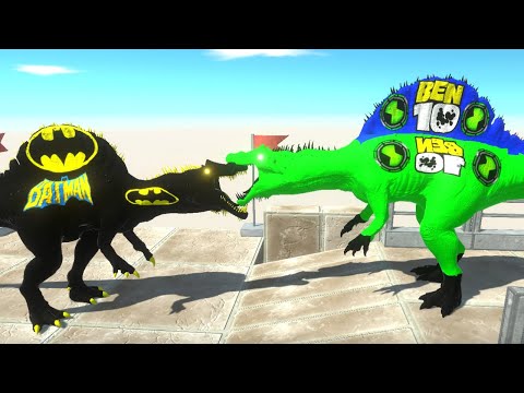 BATMAN SPINOSAURUS vs BEN 10 DEATH CLIMB - Animal Revolt Battle Simulator
