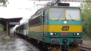 preview picture of video 'Czech Republic: Duchcov, CD Class 163 electric loco departs on a Decin to Most local passenger train'