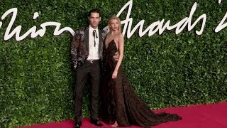 Jon Kortajarena and Stella Maxwell on the red carpet for the British Fashion Awards in London