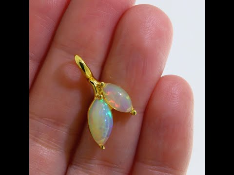Pandantiv Argint 925 Aurit Opal Etiopian Natural - Stralucire si Intuitie