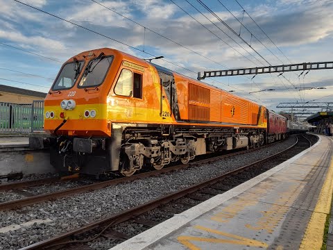 Irish Rail Retro Liveried 201 Class Loco 220 + RPSI Cravens at Rosslare Europort & Dublin Connolly.