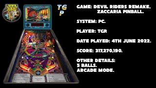 Devil Riders Remake - Zaccaria Pinball - Arcade mode, 5 balls -  317,270,190 points.