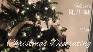 vlog)Christmas Decorating Ideas, Stairway rail, Stockings, Centerpiece & baking Cookies w/ my Story