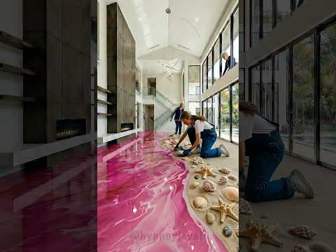 THIS FLOOR IS INSANE 😱 Beach Epoxy Floor