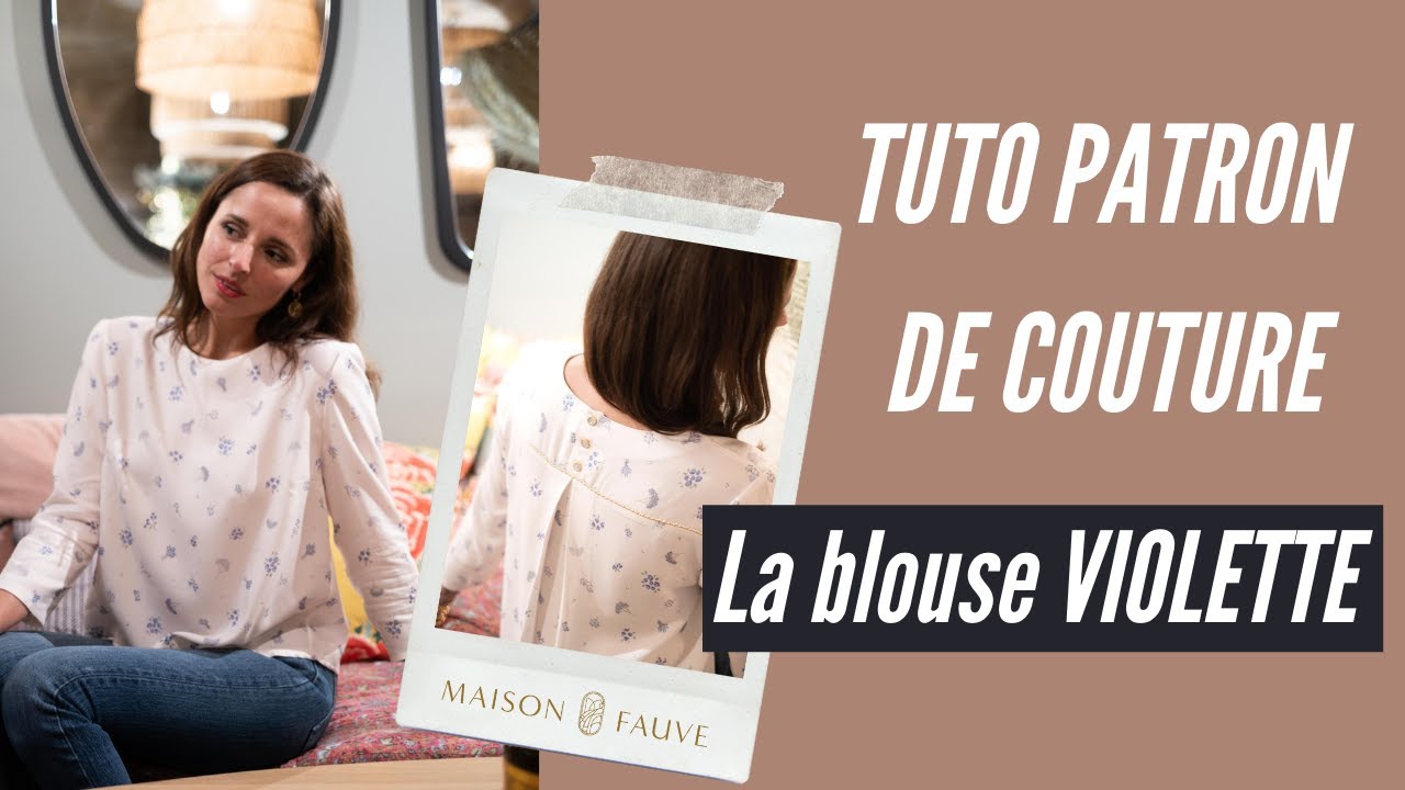 Patron couture  blouse fille Miss Violette / PDF (A4, A3, A0, US Letter) - Cadres, Calques par Taille, Vidéoprojection