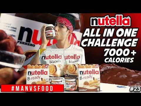 MANGIO TUTTI I PRODOTTI NUTELLA IN UN PASTO - All In One Challenge - Cheat Meal ITA | MAN VS FOOD