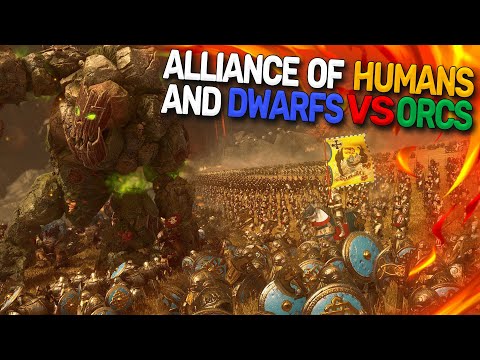 Cinematic Battle | Empire and Dwarfs vs Greenskins | Total War: Warhammer 2