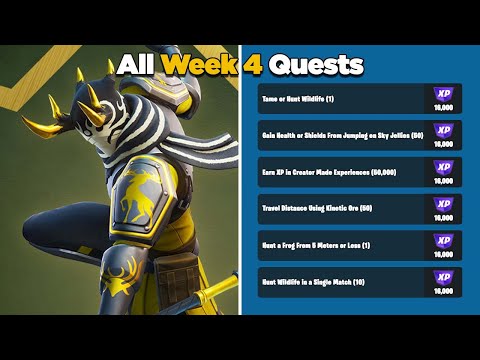 Fortnite All Week 4 Season Quests Guide (Into The Wilds) - Chapter 4 Season 1