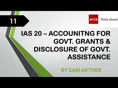 ACCA I Strategic Business Reporting (SBR) I IAS 20 - Govt Grants & Govt Assistance - SBR Lecture 11