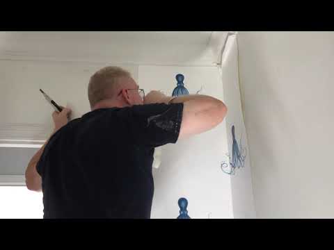 How to Hang Wallpaper In Crooked Corners - Spencer Colgan