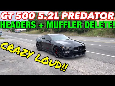2020 Ford Mustang GT 500 5.2L Kompressor-V8 Predator mit Fächerkrümmern und Schalldämpferentfernung!