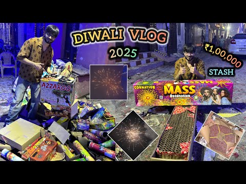 2025 DIWALI VLOG🔥😍Testing Biggest Crackers Stash Worth ₹100000😍 Skyshots & 10000 lar #crackers🎆