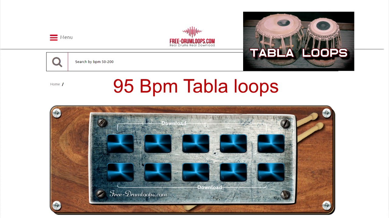 TABLA LOOPS - 95 BPM (A SCALE)