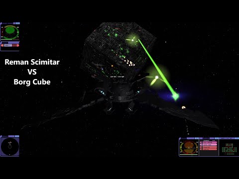 Reman Scimitar VS Borg Cube | Shinzon VS Locutus | Star Trek Bridge Commander Battl