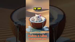 O gato tomou banho dentro de um coco!🥥😂 #shorts