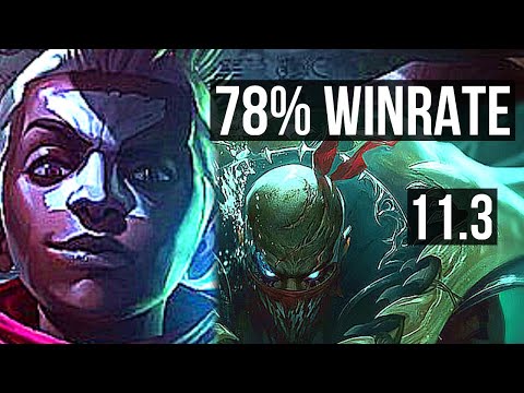 EKKO vs PYKE (MID) | 78% winrate, 11/1/7, Legendary | EUW Master | v11.3