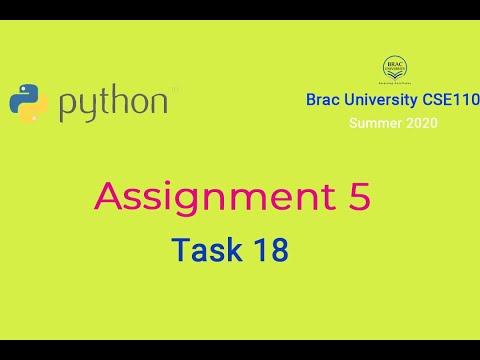 Problem_solving Using Function With Python Assignment 5 Task 18 Brac University Cse110