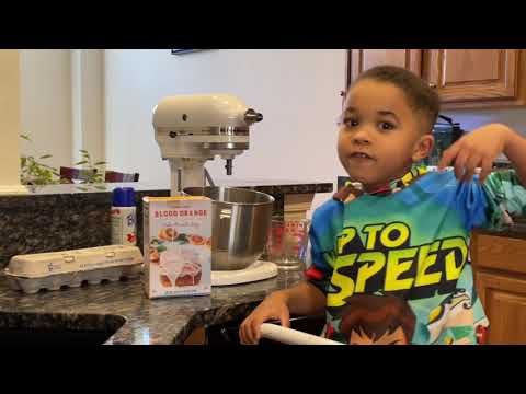 Kaden Kakes makes a Blood Orange Box Cake