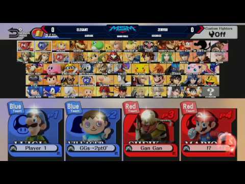 MSM 86 - Elegant + Aarvark (Blue) Vs. K9sbruce + Zenyou (Red) Doubles Grand Finals - Smash Wii U