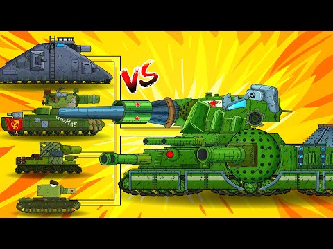 EVO: VOSTOK-1 vs MEGA BOSSES - Clash of Steel Monsters - TANK ANIMATION