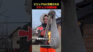 ビジュアルに圧倒されるダチョウの脚料理
