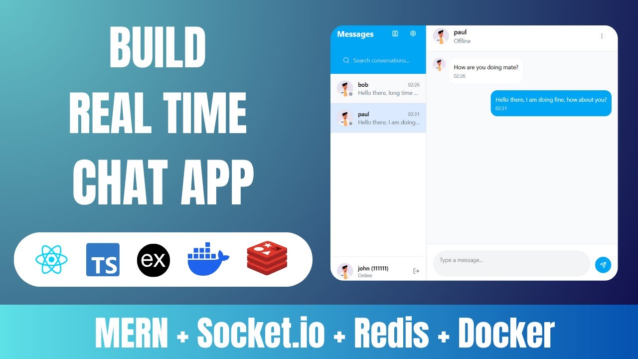 Build a Real-Time Chat App with MERN, Typescript, Socket.io, Redis & Docker