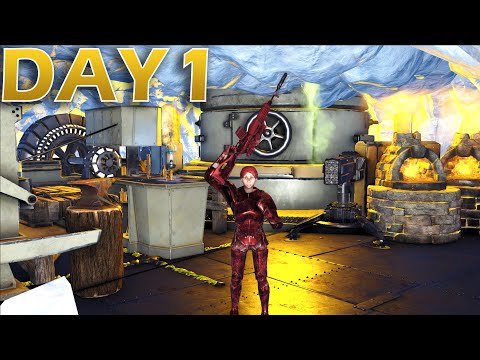 SOLO Claiming Ice CAVE Day 1 on MTS - ARK