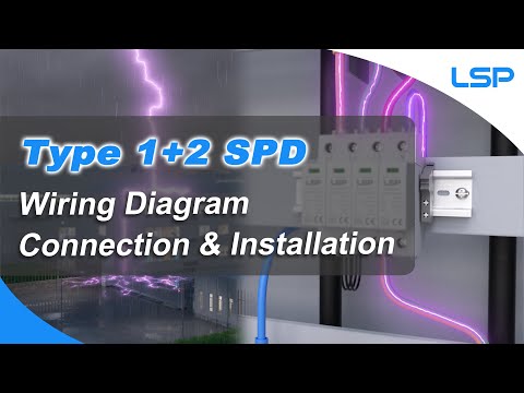 AC Type 1+2 Surge Protector Device SPD Wiring Diagram, Connection and Installation