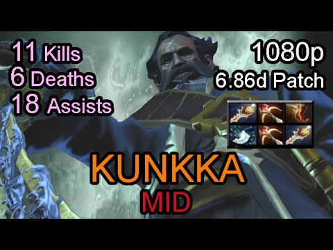 Attacker Kunkka 6.86 patch | Mid | Ranked Full Game