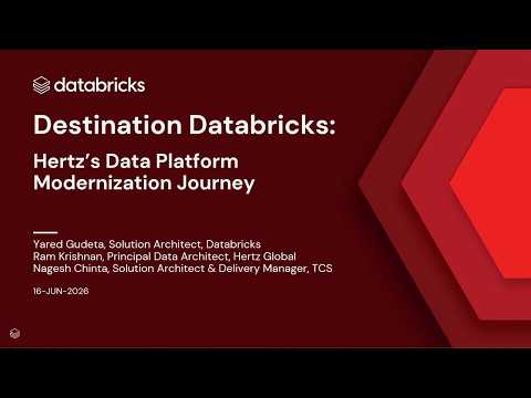 Watch: Destination Databricks: Hertz’s Data Platform Modernization Journey