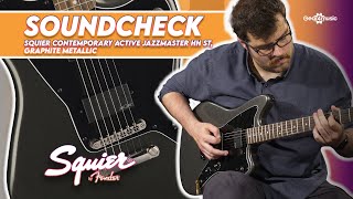 Video thumbnail for SOUNDCHECK | Squier Contemporary Active Jazzmaster HH ST, Graphite Metallic by Gear4music Guitars