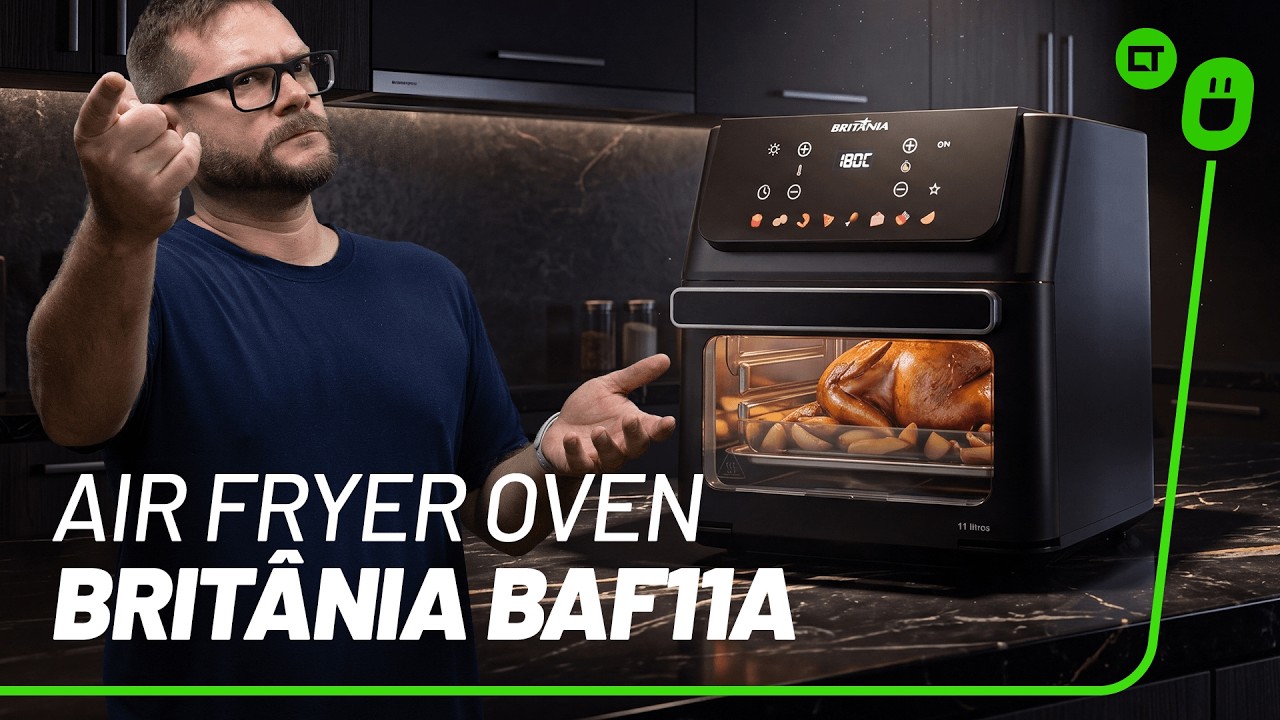 Miniatura da avaliação em vídeo de Fritadeira Air Fryer Britânia Bella Cuccina BCFR05 220V