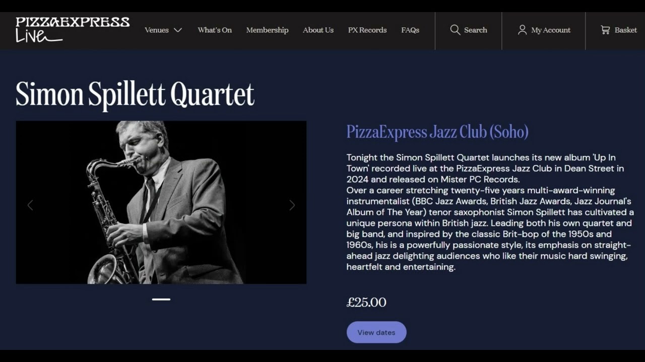 MISTER PC RECORDS PRESENTS THE SIMON SPILLETT QUARTET, 'UP IN TOWN', ALBUM LAUNCH GIG, 23/2/25