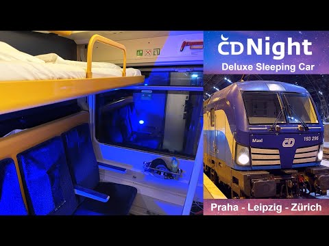 ČD Night Inaugural Sleeper Train: Euronight Prague - Leipzig - Zürich in Czech Deluxe Sleeping Car