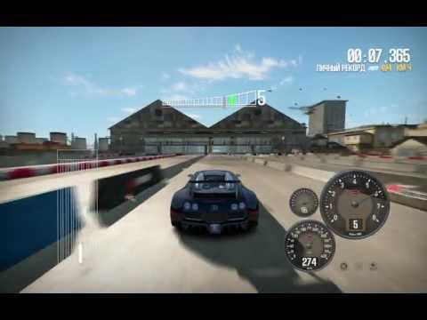 NFS Shift 2 Unleashed Bugatti Veyron 16.4 451 km/h in Standing Mile [HD]