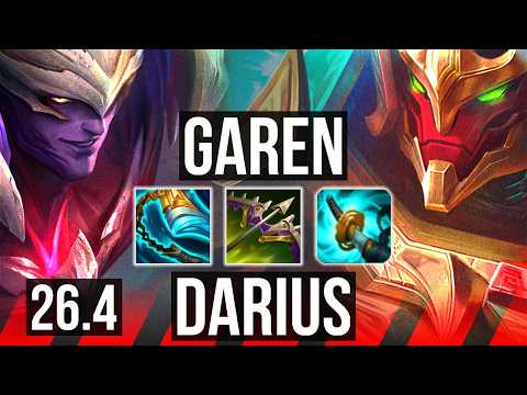 GAREN vs DARIUS (TOP) | Good KDA: 17/2/7 | NA Master | 26.4