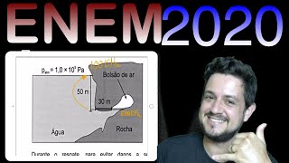 ENEM 2020 Um mergulhador fica preso ao explorar uma caverna no oceano...