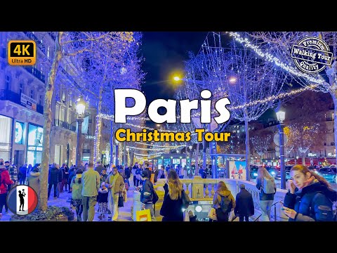 🇫🇷 Paris 2025 Christmas Magic🎄Complete Champs-Élysées & Av. Montaigne Walking Tour | HDR 4K60fps