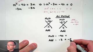 Intermediate Algebra, Lesson 3, Video 14: Factor to solve quadratic equation